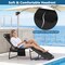 Costway Folding Lounge Chaise 16'' High Recline Chair W/Adjustable Backrest and Footrest
